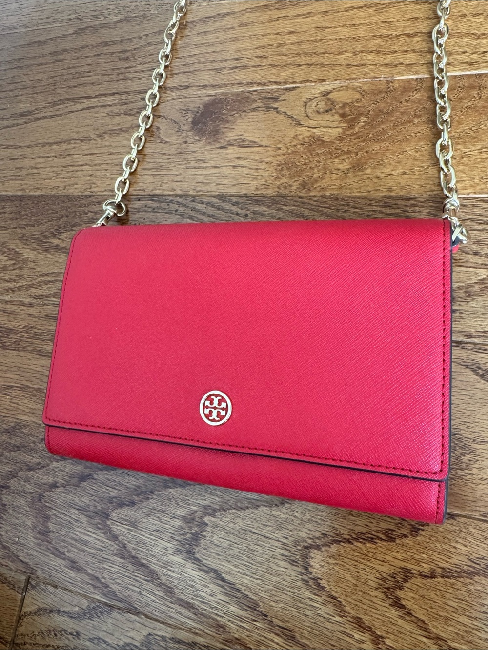 Tory Burch Red Crossbody Chain Wallet